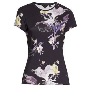 Ted Baker Woman’s Decadence Floral Navy Blue Print T-Shirt